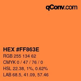 Color code: HEX #FF863E | qconv.com