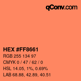 Color code: HEX #FF8661 | qconv.com