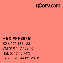 Código de color: HEX #FF867B | qconv.com