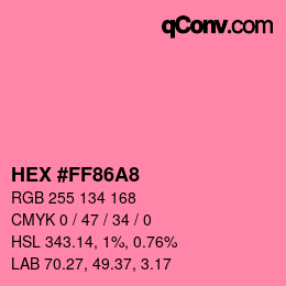 Color code: HEX #FF86A8 | qconv.com