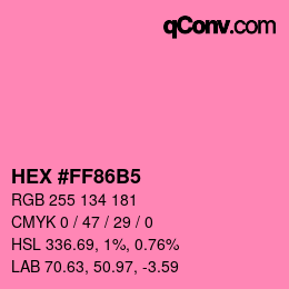 Código de color: HEX #FF86B5 | qconv.com