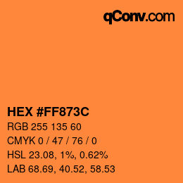 Color code: HEX #FF873C | qconv.com