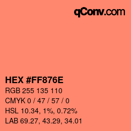 Color code: HEX #FF876E | qconv.com