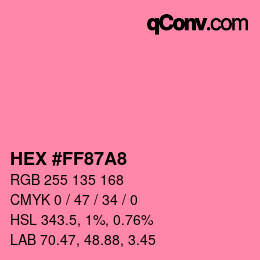 Color code: HEX #FF87A8 | qconv.com