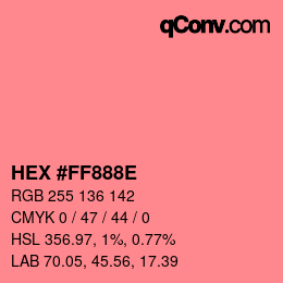 Color code: HEX #FF888E | qconv.com