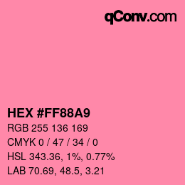 Color code: HEX #FF88A9 | qconv.com