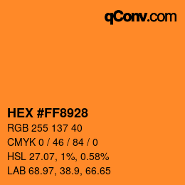 Color code: HEX #FF8928 | qconv.com