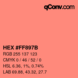 Color code: HEX #FF897B | qconv.com