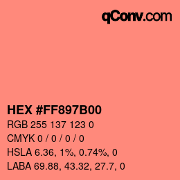 Color code: HEX #FF897B00 | qconv.com