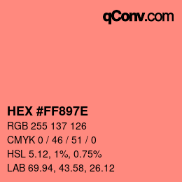 Color code: HEX #FF897E | qconv.com