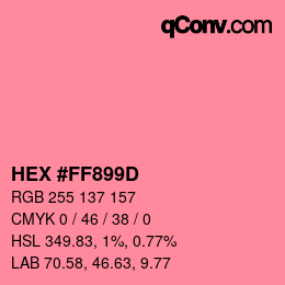 Color code: HEX #FF899D | qconv.com