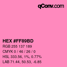 Color code: HEX #FF89BD | qconv.com