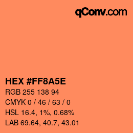 Color code: HEX #FF8A5E | qconv.com