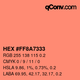 Código de color: HEX #FF8A7333 | qconv.com