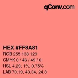 Color code: HEX #FF8A81 | qconv.com