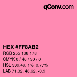 Color code: HEX #FF8AB2 | qconv.com