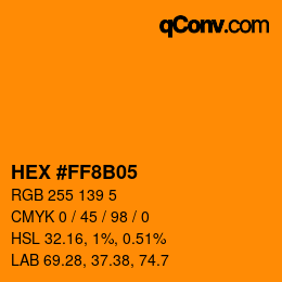 Color code: HEX #FF8B05 | qconv.com