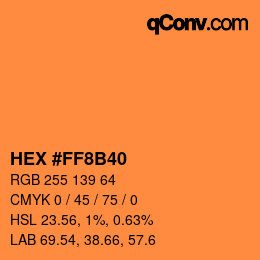 Código de color: HEX #FF8B40 | qconv.com
