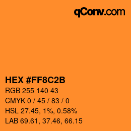 Color code: HEX #FF8C2B | qconv.com