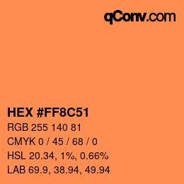 Color code: HEX #FF8C51 | qconv.com