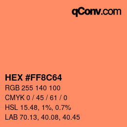 カラーコード: HEX #FF8C64 | qconv.com