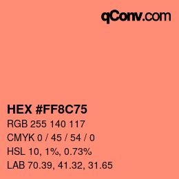 Color code: HEX #FF8C75 | qconv.com