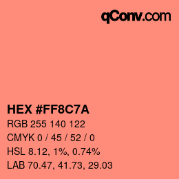 Farbcode: HEX #FF8C7A | qconv.com