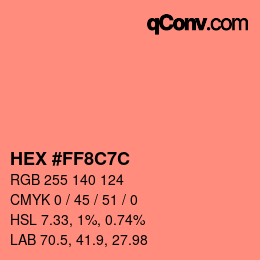 Color code: HEX #FF8C7C | qconv.com