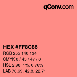 Color code: HEX #FF8C86 | qconv.com