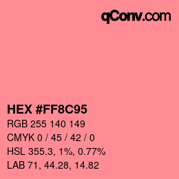 Color code: HEX #FF8C95 | qconv.com