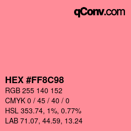 Color code: HEX #FF8C98 | qconv.com