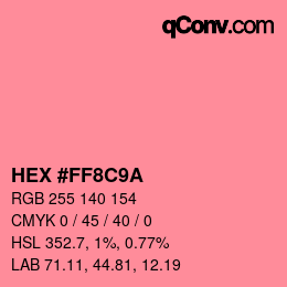 Color code: HEX #FF8C9A | qconv.com