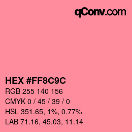 Color code: HEX #FF8C9C | qconv.com