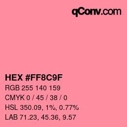 Farbcode: HEX #FF8C9F | qconv.com