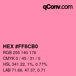 Color code: HEX #FF8CB0 | qconv.com