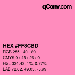 Color code: HEX #FF8CBD | qconv.com