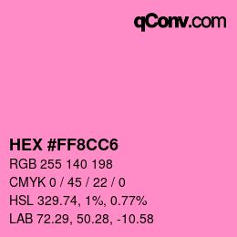 Color code: HEX #FF8CC6 | qconv.com