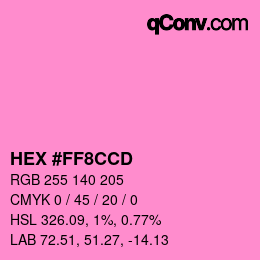 Color code: HEX #FF8CCD | qconv.com