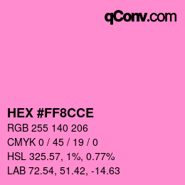Color code: HEX #FF8CCE | qconv.com