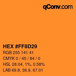 Color code: HEX #FF8D29 | qconv.com