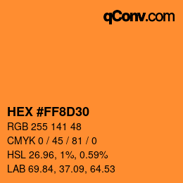 カラーコード: HEX #FF8D30 | qconv.com