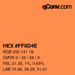 Color code: HEX #FF8D4E | qconv.com
