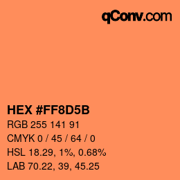 Color code: HEX #FF8D5B | qconv.com