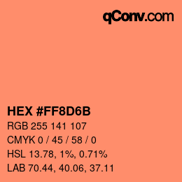 Color code: HEX #FF8D6B | qconv.com