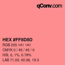 Color code: HEX #FF8D8D | qconv.com