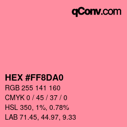 Color code: HEX #FF8DA0 | qconv.com