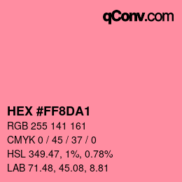 Color code: HEX #FF8DA1 | qconv.com