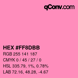Color code: HEX #FF8DBB | qconv.com