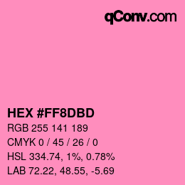 Color code: HEX #FF8DBD | qconv.com