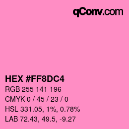 Color code: HEX #FF8DC4 | qconv.com